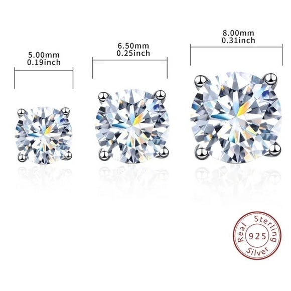 MOISSANITE 1 CARAT STUD EARRINGS GRA CERTIFIED - Picture 4 of 10